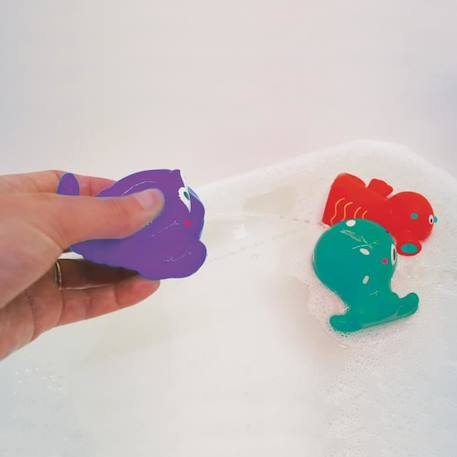 Jouet de bain LUDI - Animaux marins en plastique pour bébé - 4 poissons arroseurs rigolos - Dès 10 mois ROSE 3 - vertbaudet enfant 