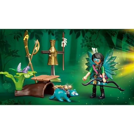 PLAYMOBIL - 70905 - AYUMA - Starter Pack - Knight Fairy avec raton laveur MARRON 2 - vertbaudet enfant 