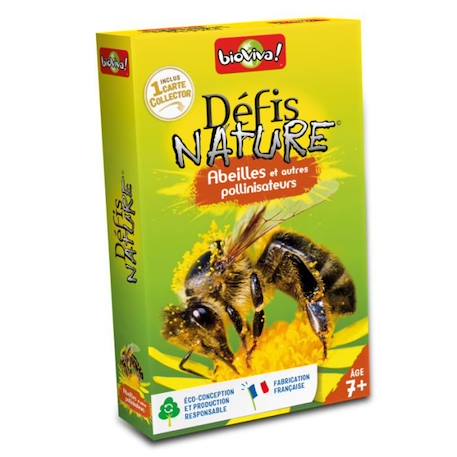 Jeu de cartes Bioviva - Défis nature abeilles et autres pollinisateurs pour enfants à partir de 7 ans BLANC 1 - vertbaudet enfant 