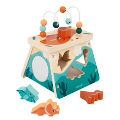 Janod - Gamme Dino - Cube Jouets Volcan Multi-Activités - 3 Dinos À Encastrer - Jouet D'Éveil FSCTM - Dès 12 mois  - vertbaudet enfant