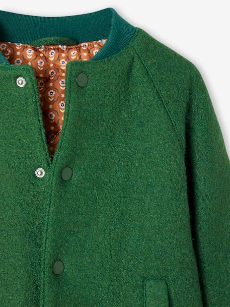 Manteau style teddy fille en lainage bouclettes vert anglais 3 - vertbaudet enfant 