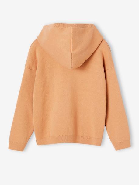 Pull à capuche fille camel+écru 2 - vertbaudet enfant 