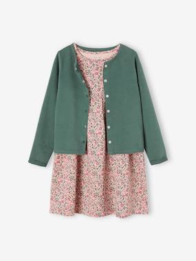 Ensemble Robe + Cardigan Vertbaudet Fille - 100% Coton - Taille 3 Ans - Rose