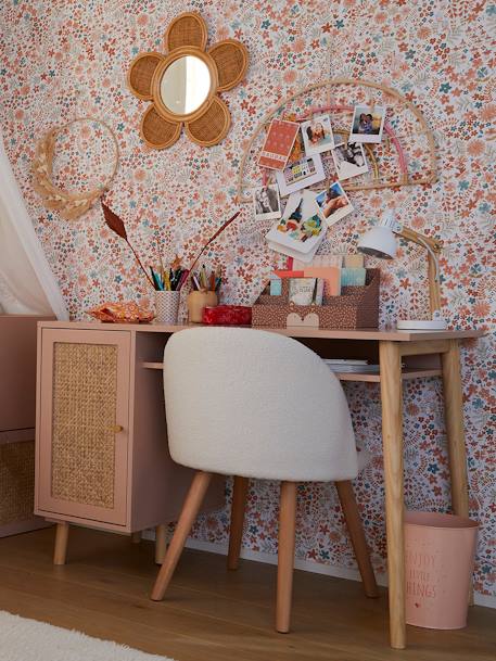 Bureau enfant cannage POESIE rose nude+vert 2 - vertbaudet enfant 