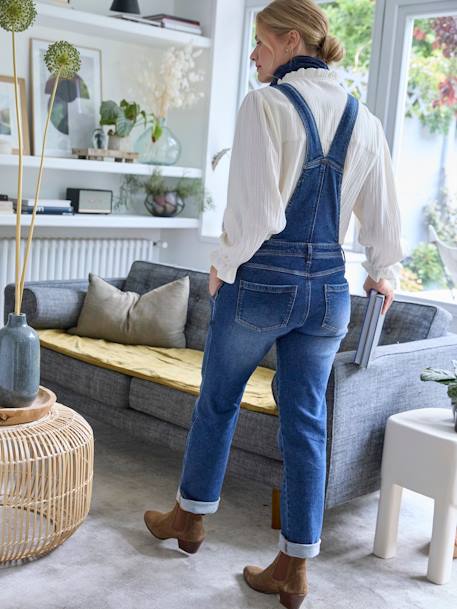 Salopette en jean coupe mom grossesse et allaitement denim brut+double stone 5 - vertbaudet enfant 