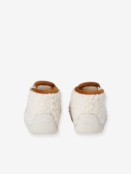 Chaussons bébé textile moutonné fabriqués en France écru 6 - vertbaudet enfant 