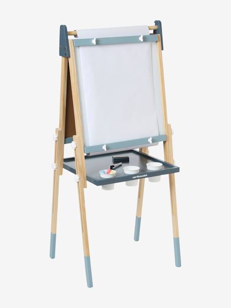 Tableau pliable et réglable en hauteur 3 en 1 en bois FSC® blanc+marine+multicolore+Rose 13 - vertbaudet enfant 