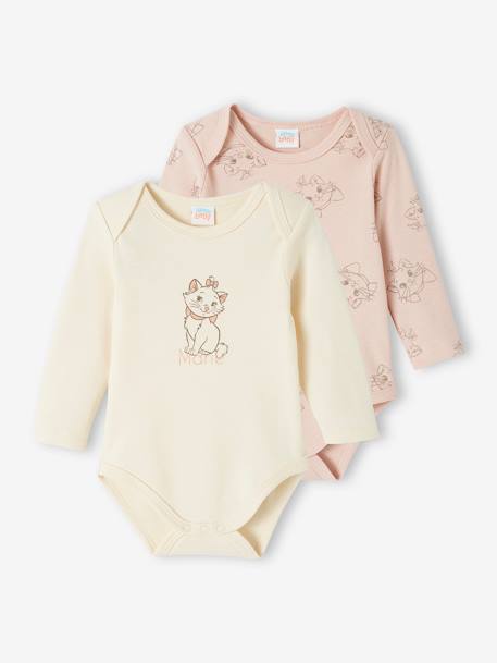 Lot de 2 bodies Disney® Marie les Aristochats vanille + rose 1 - vertbaudet enfant 