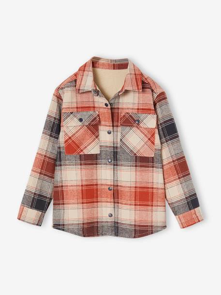 Chemise à carreaux en flanelle doublée sherpa garçon tomette 3 - vertbaudet enfant 