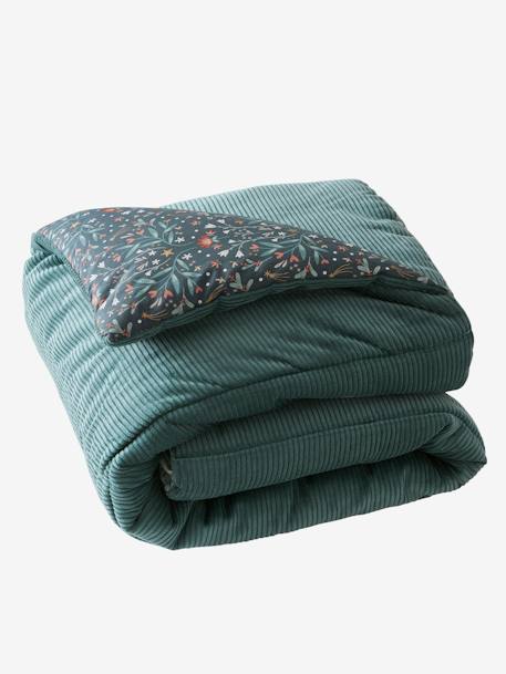 Tapis de sol / fond de parc patchwork coton et velours BROCÉLIANDE vert imprimé 4 - vertbaudet enfant 