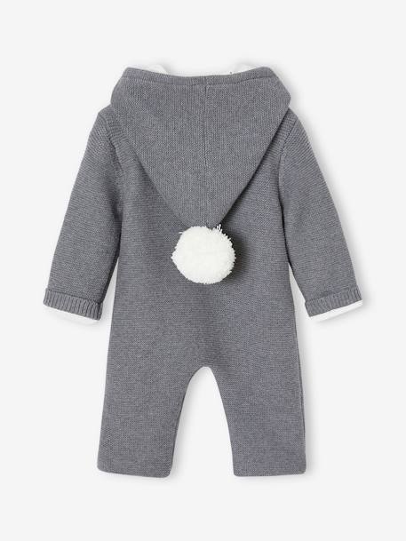 Combinaison doublé bébé naissance en tricot gris chiné 3 - vertbaudet enfant 