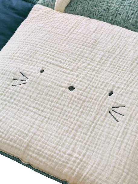 Tapis de sol / fond de parc patchwork coton et velours BROCÉLIANDE vert imprimé 5 - vertbaudet enfant 