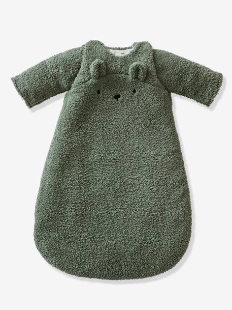 Gigoteuse hiver manches amovibles en polaire Ours GREEN FOREST beige foncé+écru+vert sauge 15 - vertbaudet enfant 