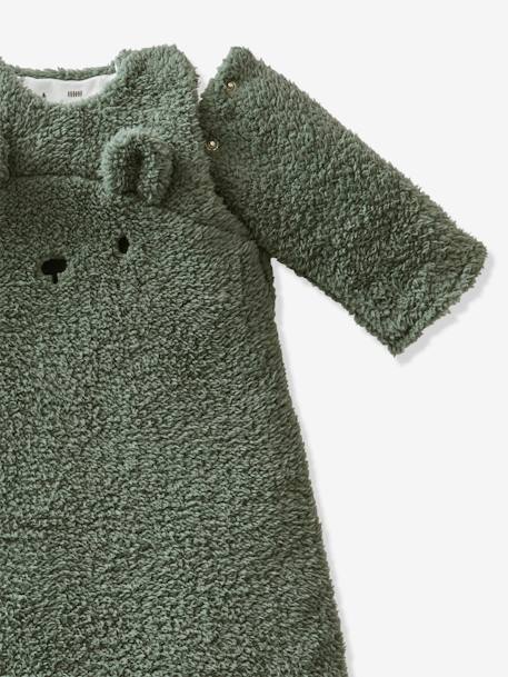 Gigoteuse hiver manches amovibles en polaire Ours GREEN FOREST beige foncé+écru+vert sauge 14 - vertbaudet enfant 
