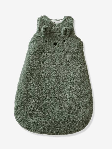 Gigoteuse hiver manches amovibles en polaire Ours GREEN FOREST beige foncé+écru+vert sauge 16 - vertbaudet enfant 