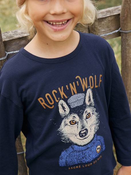 Tee-shirt motif loup de mer garçon marine 1 - vertbaudet enfant 