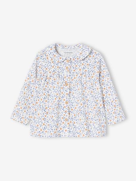 Ensemble 3 pièces bébé fille tee-shirt, short velours et bandeau écru 2 - vertbaudet enfant 