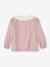 Blouse imprimée bébé col brodé vieux rose 2 - vertbaudet enfant 