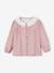 Blouse imprimée bébé col brodé vieux rose 1 - vertbaudet enfant 