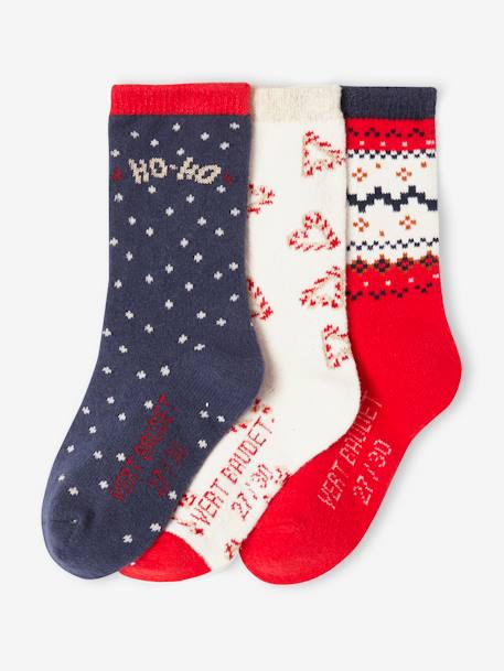 Coffret de Noël Santa Socks fille lot de 3 paires de mi-chaussettes rouge 3 - vertbaudet enfant 