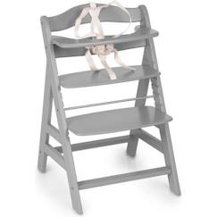 Puériculture-Chaise haute, réhausseur-HAUCK Chaise Haute en Bois pour bébé Évolutive Alpha + / grey