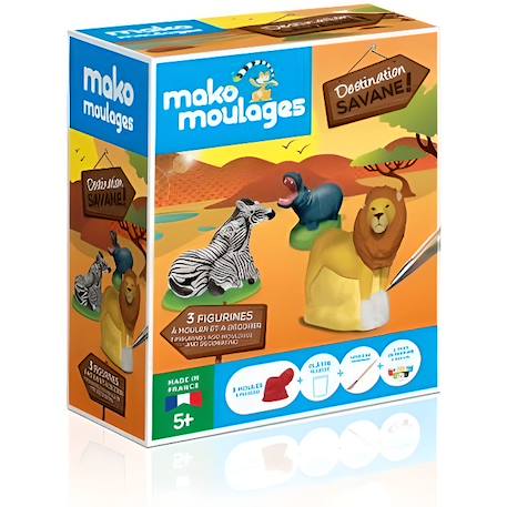 Mako Moulages - Destination Savane 3 moules Kit Créatif BLANC 1 - vertbaudet enfant 