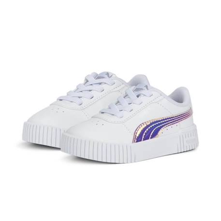 Baskets bébé fille Puma Carina 2.0 Holo AC - blanc/argent BLANC 1 - vertbaudet enfant 