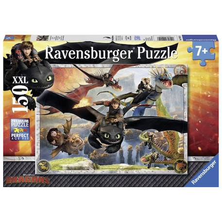 Puzzle Ravensburger - DRAGONS - 150 pièces - Dessins animés et BD NOIR 1 - vertbaudet enfant 