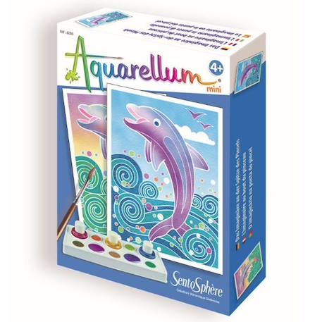 Coffret Aquarellum Mini Dauphin SENTOSPHERE - Jouet créatif mixte pour enfants de 3 ans et plus BLEU 1 - vertbaudet enfant 