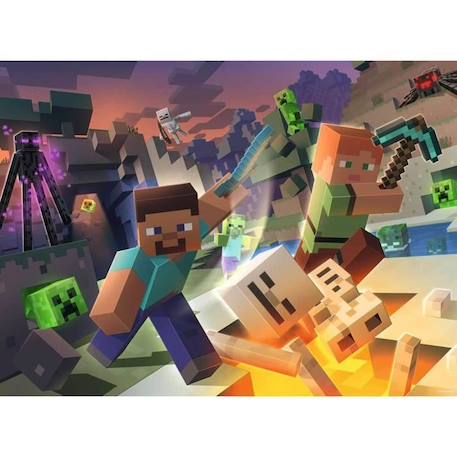 Puzzle 100 pièces XXL - Ravensburger - Monstres de Minecraft - Enfant - 6 ans - Multicolore BLEU 1 - vertbaudet enfant 