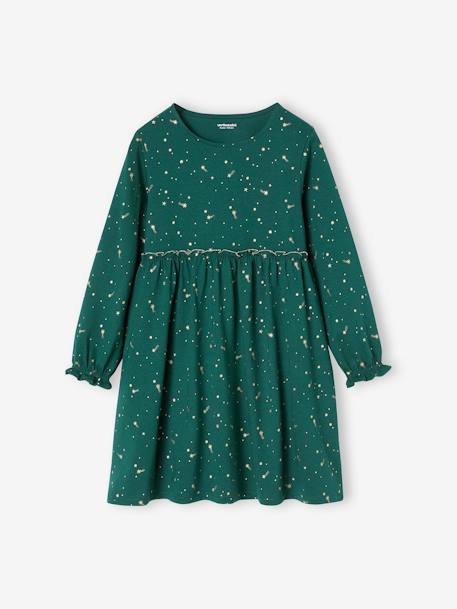 Robe de fête motifs étoiles irisés fille marine+rouge+vert 7 - vertbaudet enfant 