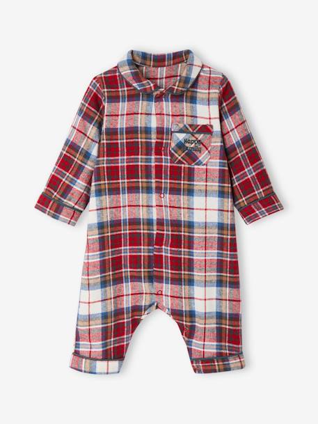 Pyjama de Noël bébé en flanelle capsule 'Happy Family' carreaux rouge 3 - vertbaudet enfant 