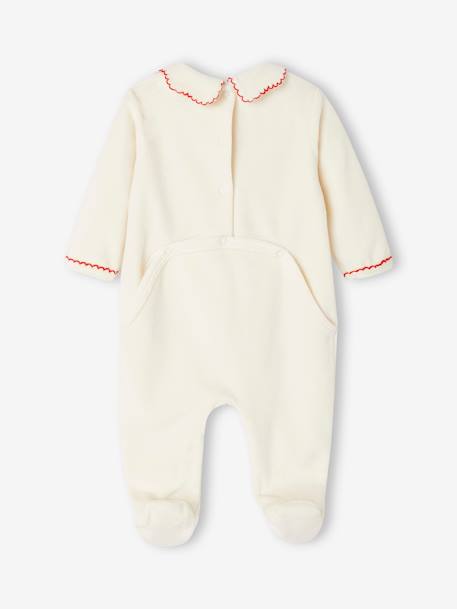 Pyjama de Noël brodé bébé en velours écru 3 - vertbaudet enfant 