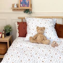 Linge de maison et décoration-Linge de lit enfant-Parure de lit 1 personne 140x200 cm coton bio* Noisette