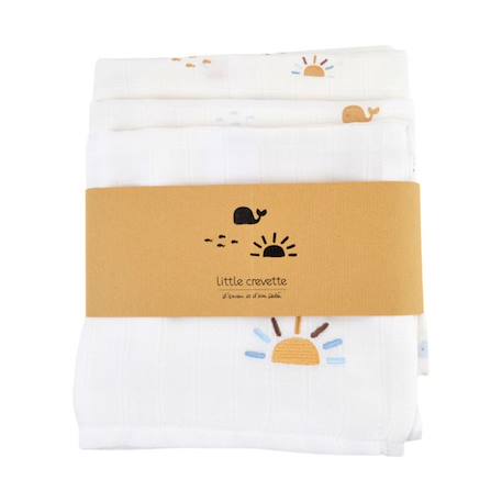 Lot de 3 langes en coton bio* Malo BEIGE 3 - vertbaudet enfant 