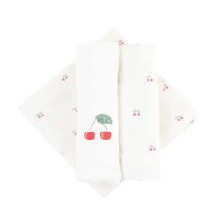 Lot de 3 langes en coton bio* Cerise  - vertbaudet enfant