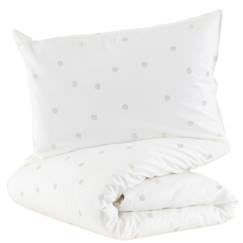 Linge de maison et décoration-Linge de lit bébé-Parure de lit à pois 100x140 cm en coton bio* Pompom