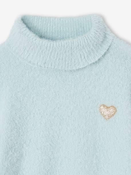 Pull col roulé en maille douillette fille bleu ciel+ivoire 4 - vertbaudet enfant 