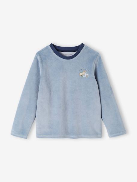 Lot de 2 pyjamas garçon velours tractopelle vert sauge 4 - vertbaudet enfant 