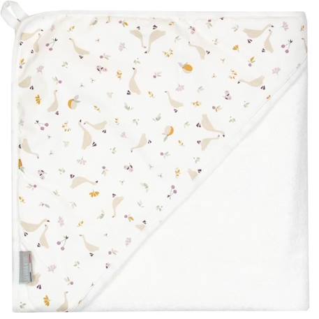 Cape de bain en coton et bambou pour bébé - Sevira Kids - Collection Sidonia - Blanc - 100x100 cm BLANC 1 - vertbaudet enfant 