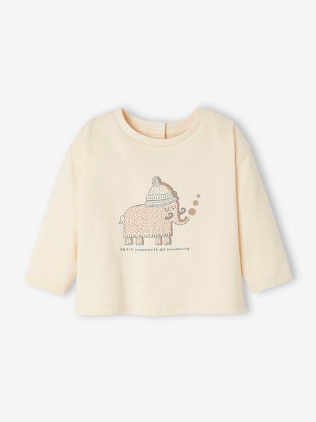 T-shirt mammouth bébé manches longues écru 1 - vertbaudet enfant 
