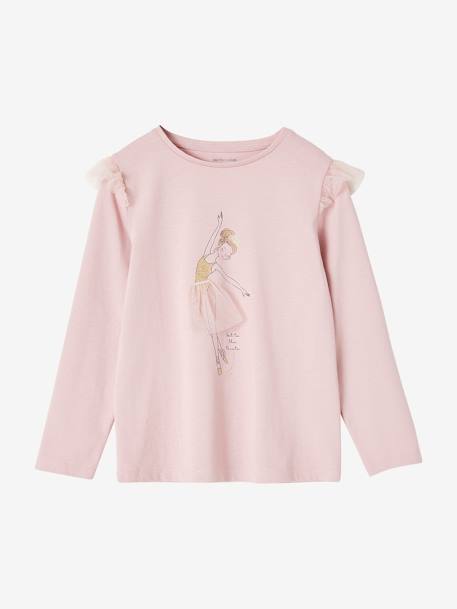 T-shirt de Noël à volants motif danseuse fille rose pâle 1 - vertbaudet enfant 