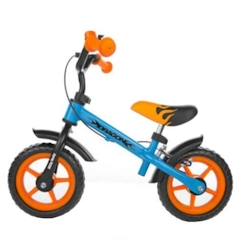Jouet-Jeux de plein air-Milly Mally Draisienne à 2 roues loopfiets Dragon met rem 10 pouces Junior Bleu/Orange