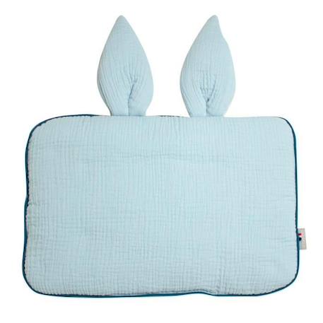Oreiller plat lapin en gaze de coton - SEVIRA KIDS - Jeanne Bleu TU - Nomade - Confortable - Design original BLEU 1 - vertbaudet enfant 