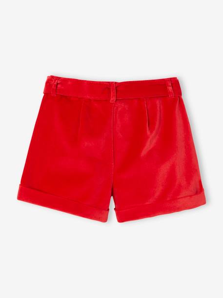 Short fantaisie en velours lisse fille aubergine+marine+rouge 9 - vertbaudet enfant 