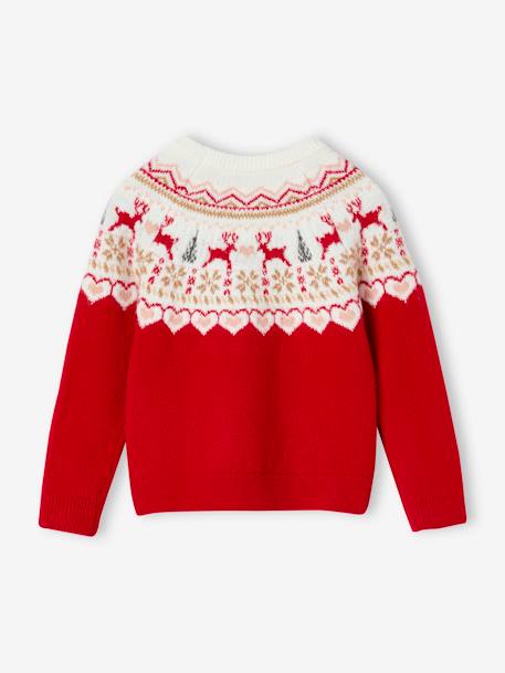 Pull Noël jacquard fille rouge 2 - vertbaudet enfant 