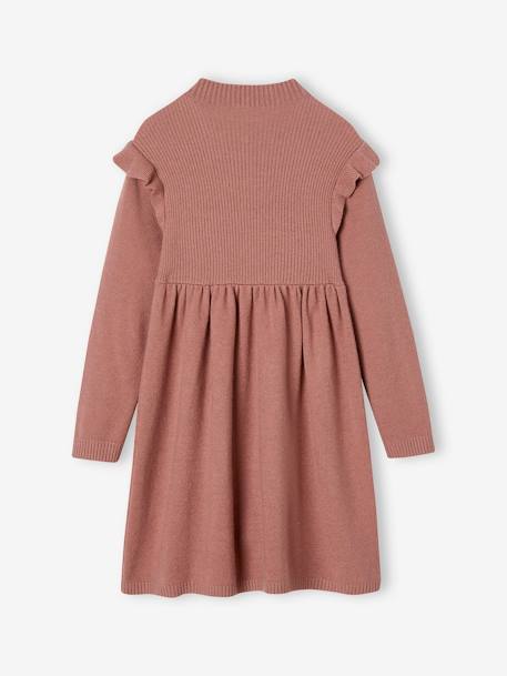 Robe à volants en tricot fille bleu nuit+bois de rose 7 - vertbaudet enfant 