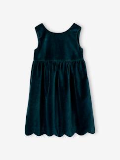 Robe de fête en velours lisse fille noeud au dos  - vertbaudet enfant