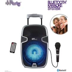 Jouet-Jeux éducatifs-Enceinte Karaoké Bluetooth® 8’’ avec roulettes et micro - LEXIBOOK - 120 watts musicaux - Autonomie 6 heures