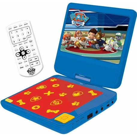 Lecteur DVD portable enfant Pat Patrouille - LEXIBOOK - écran LCD 7” - batterie rechargeable BLEU 1 - vertbaudet enfant 